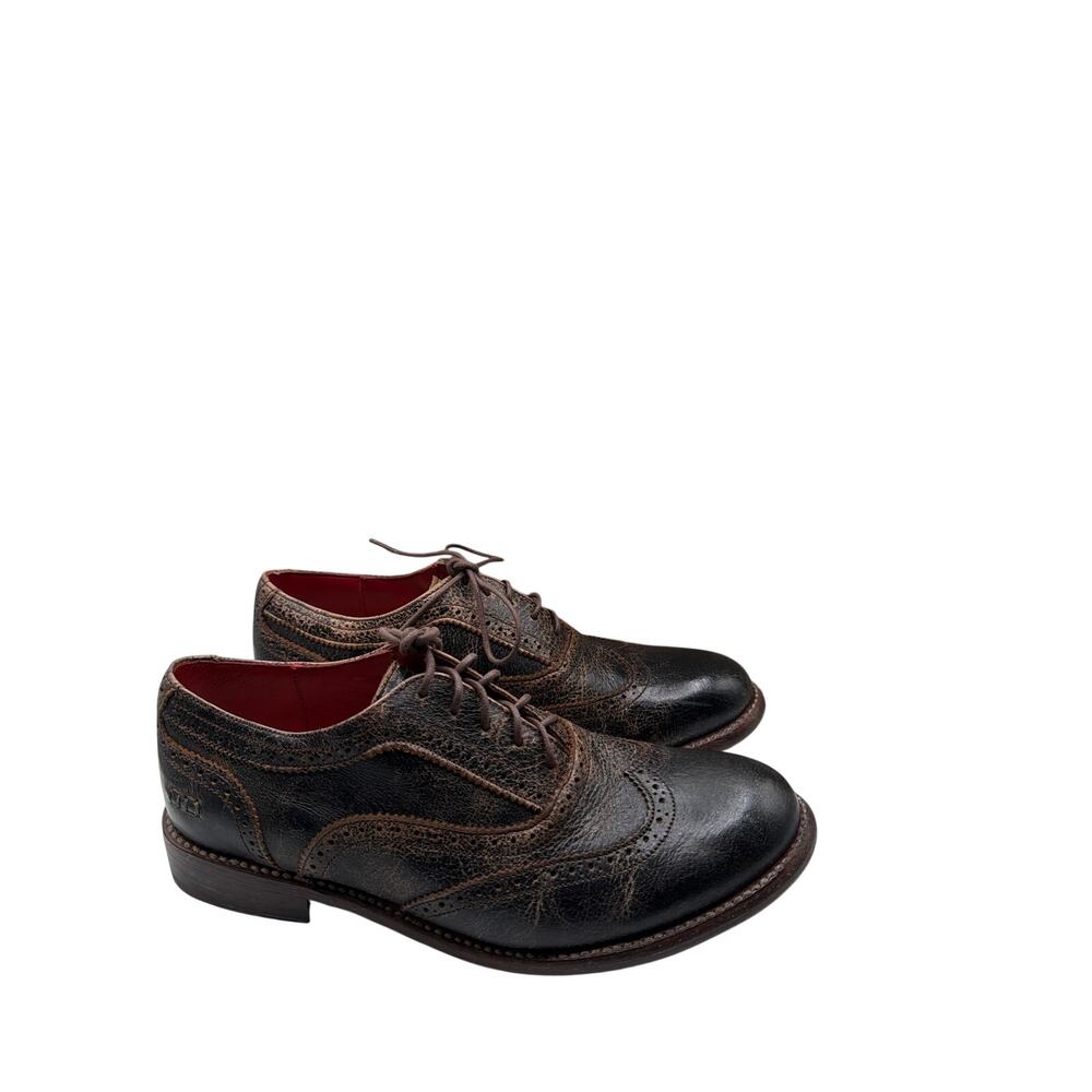 ⭐️ Women’s Bed|Stu Lita Brown Distressed Leather Wingtip Shoes Size 10 Tomboy